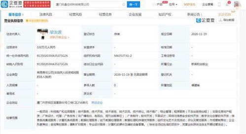 字節(jié)跳動(dòng)關(guān)聯(lián)公司廈門成立新公司 注冊資本100萬